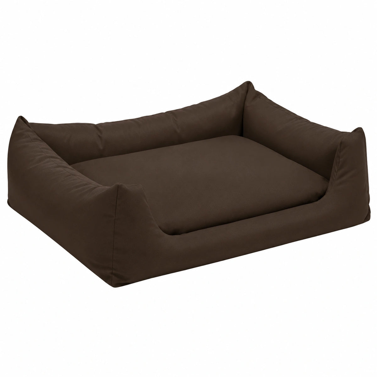 Divano per Cani in Eco-pelle, Cuccia Morbida per Taglia Media, Cuscino Soffice, Disponibile in Varie Misure Marrone Scuro