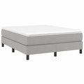Letto in Tessuto Grigio Chiaro con Rete a Molle 140x190 cm