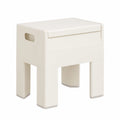 Sgabello Multifunzione in Plastica con Vano Portaoggetti, Portata 150 Kg, Bianco