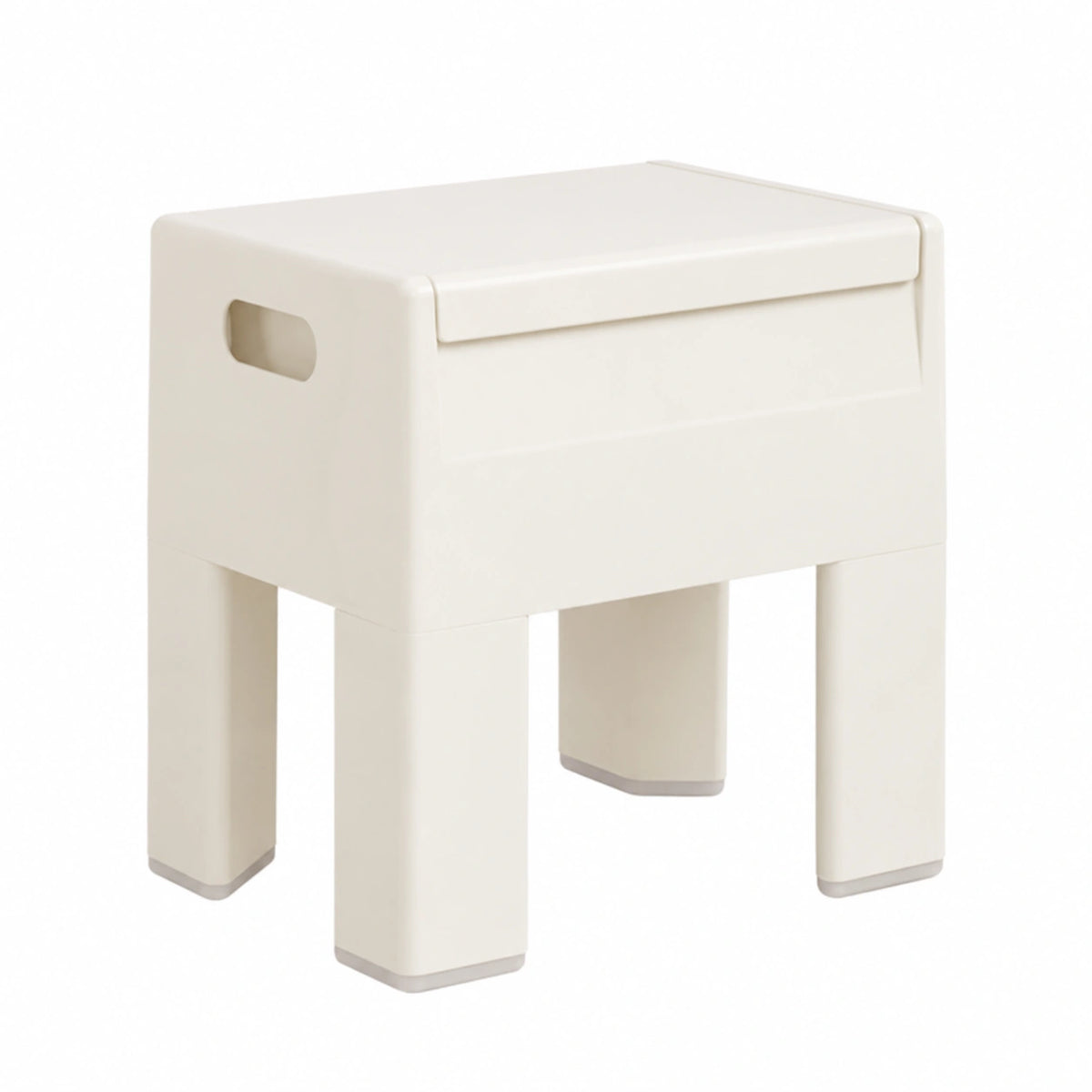 Sgabello Multifunzione in Plastica con Vano Portaoggetti, Portata 150 Kg, Bianco