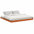 Letto Matrimoniale in Legno di Pino 180x200 cm Marrone con Finitura a Cera