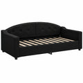 Divano Letto Singolo Moderno in Tessuto Nero 90x190 cm per Ospiti