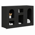 Credenza Moderna Nera in Legno Multistrato 100x35x59 cm