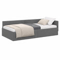 Letto ad Angolo in Tessuto Grigio Scuro 100x203 cm, Divano Moderno Stile Urbano