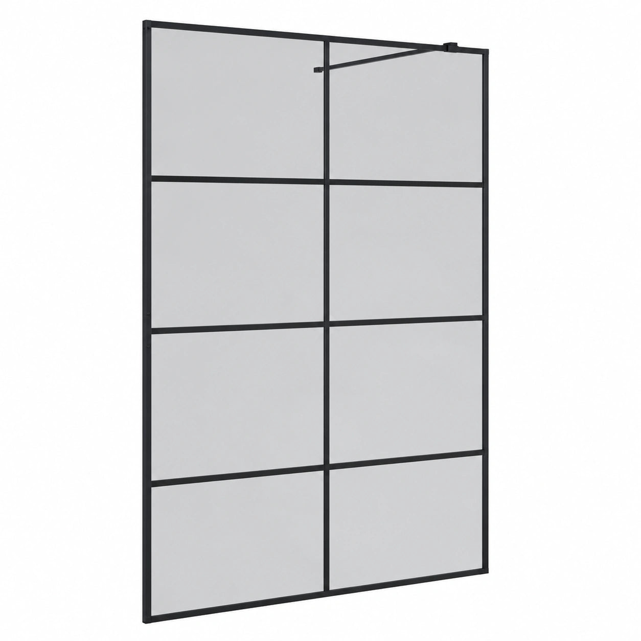 Schermo Doccia Walk-in Nero 140x195 cm in Vetro Temperato, Design Moderno e Minimalista