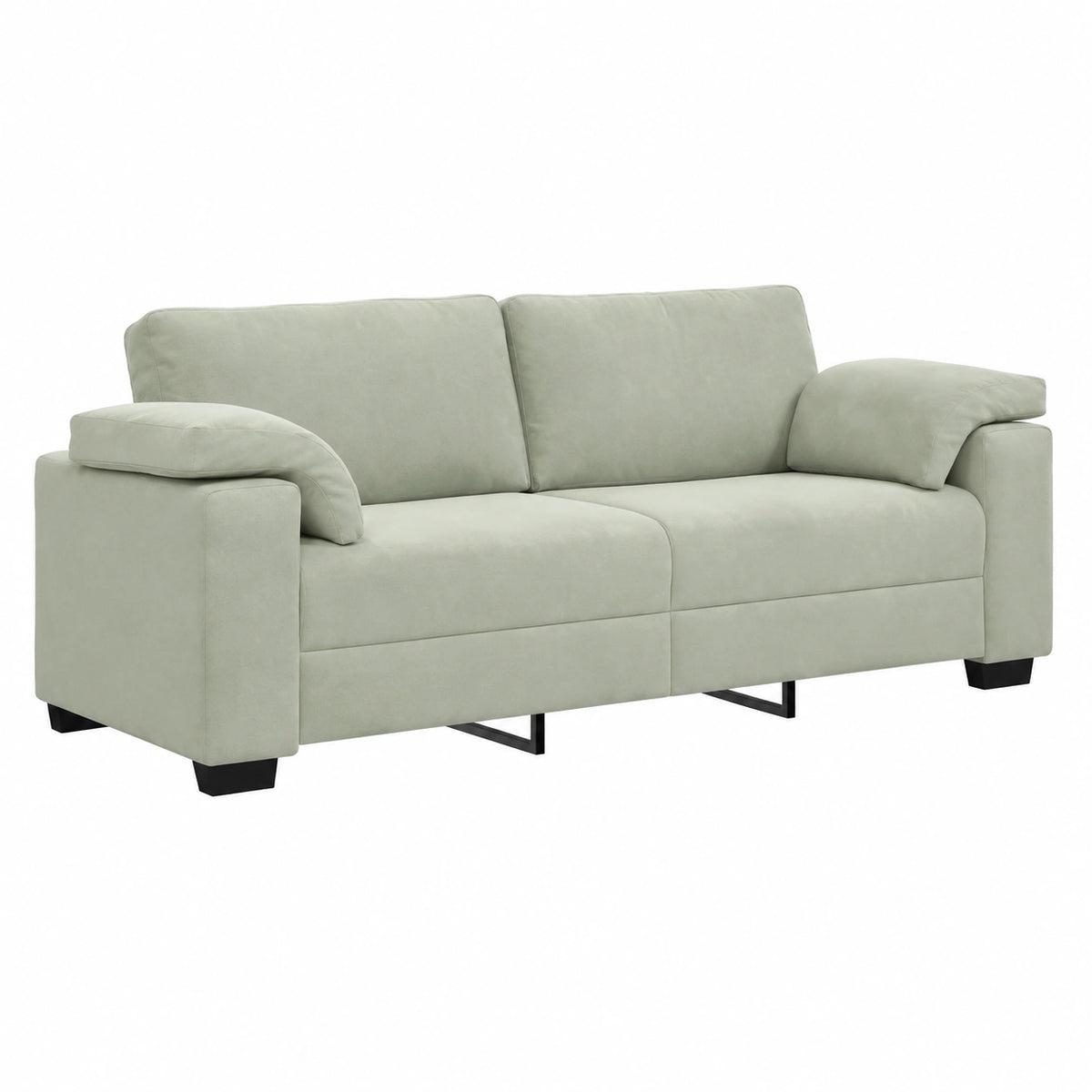 Divano a 3 Posti in Velluto Grigio Chiaro 220x77x82 cm