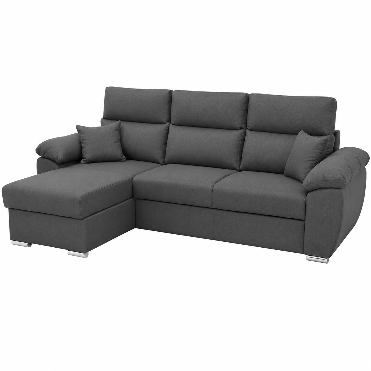 Divano ad Angolo con Chaise Longue 3 Posti 265x166x91-102 cm