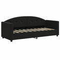 Divano Letto Singolo in Velluto Nero 80x200 cm, Stile Moderno per Ospiti