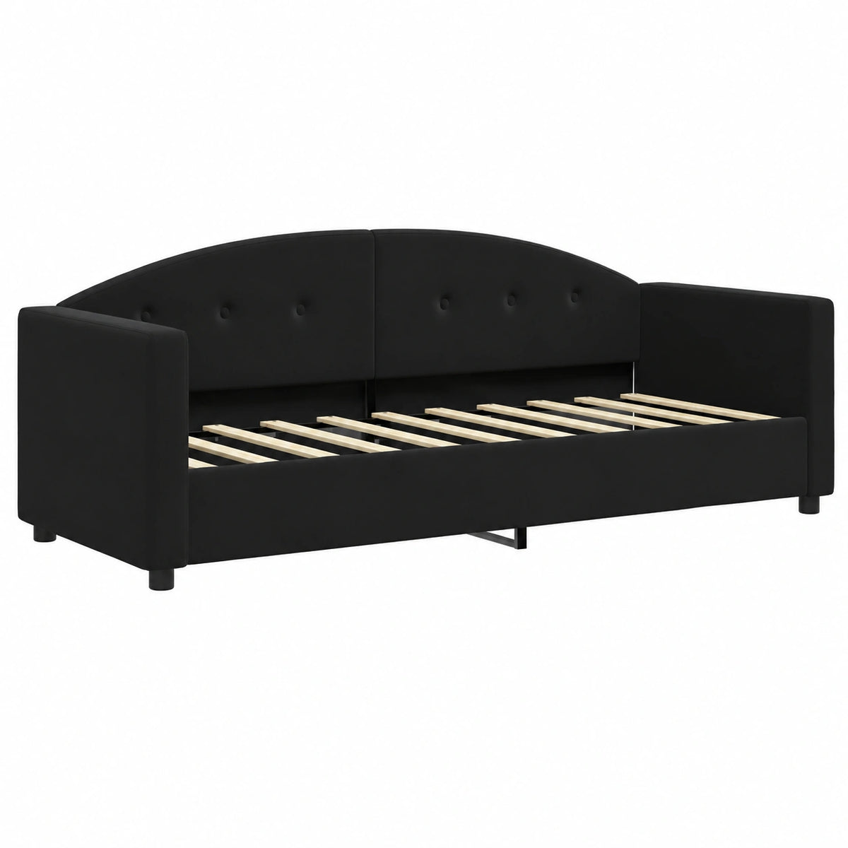Divano Letto Singolo in Velluto Nero 80x200 cm, Stile Moderno per Ospiti