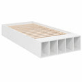 Letto Singolo in Legno Bianco 100x200 cm con Contenitore