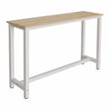 Tavolo Bar Stile Minimal in Bianco e Sonoma, 140x100x40 cm, Gambe in Metallo