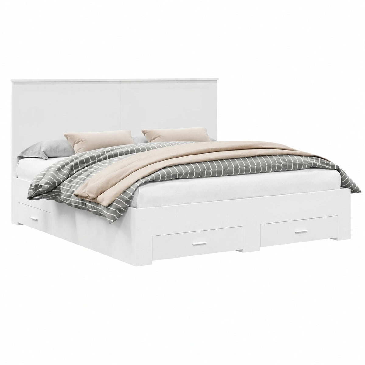 Struttura letto matrimoniale 180x200 cm in legno multistrato, design minimalista ed elegante