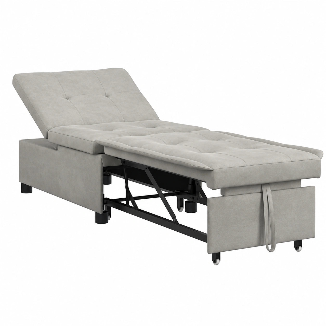 Divano Letto 3-in-1 con Contenitore Grigio Chiaro