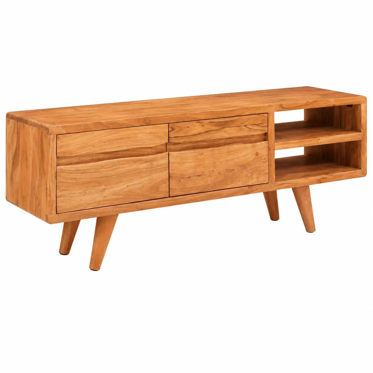 Mobile TV 110x30x40 cm in Acacia Massiccia Marrone con Design Moderno e Spazioso