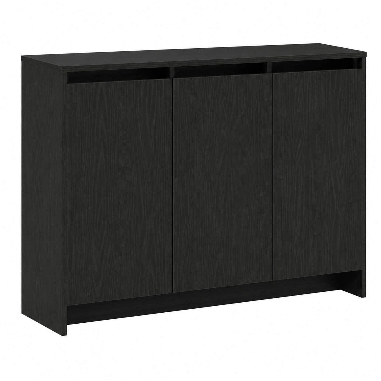 Madia Moderna in Legno Nero con Ripiani, 102x29,5x75 cm, Design Minimalista