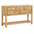 Credenza Vintage in Legno di Mango con 5 Cassetti e Ripiano, 120x30x75 cm