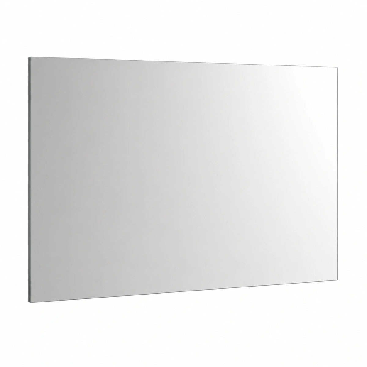 Specchio da bagno minimalista con mensola in vetro temperato 50x60 cm, montaggio a parete