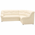 Divano angolare Berlino in pelle elegante con funzione letto e imbottitura a molla, 205x250x89 cm, crema