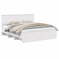 Letto Matrimoniale in Legno Multistrato Bianco 180x200 cm, Design Moderno e Minimalista