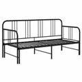 Struttura Letto Divano Estraibile in Metallo Nero 90x200 cm