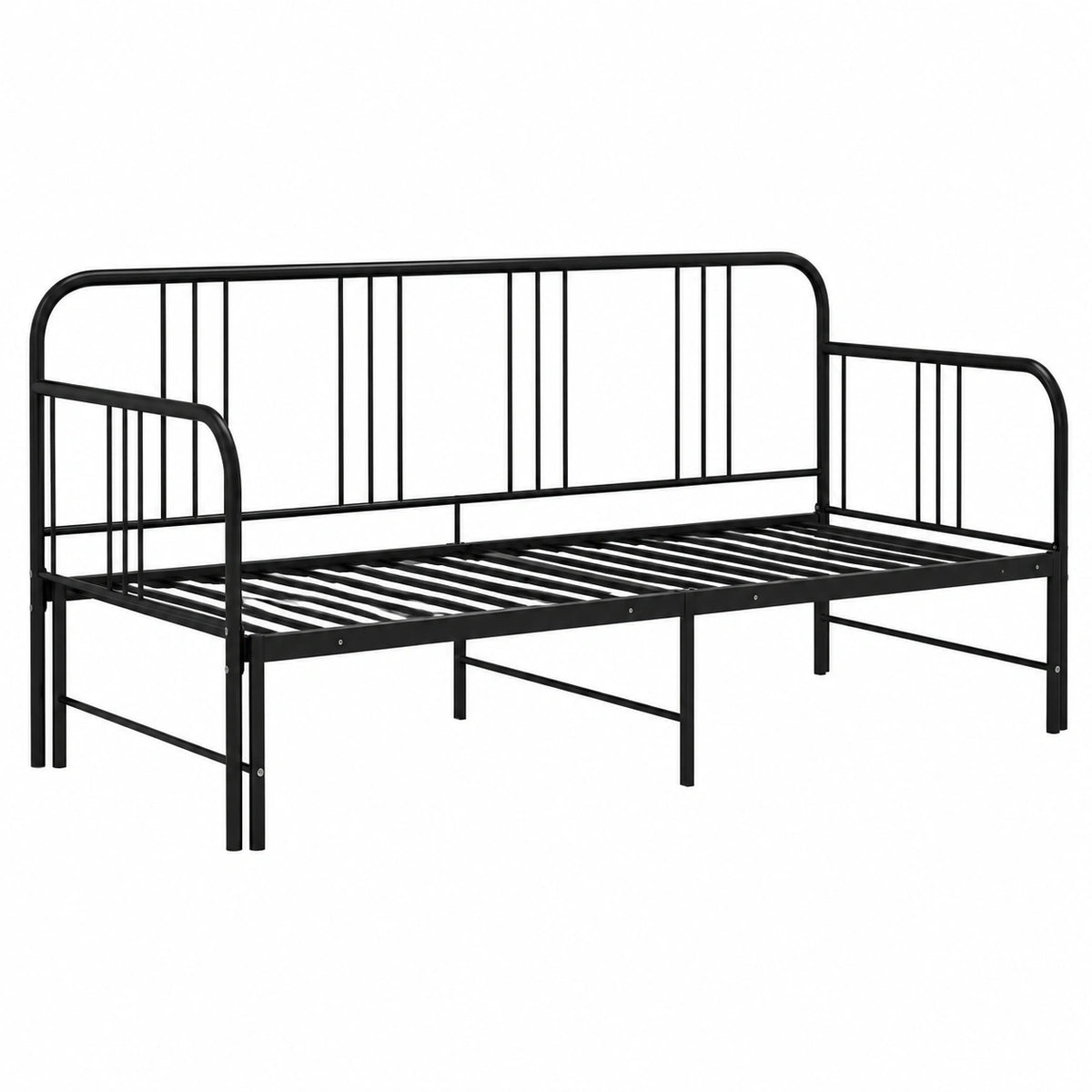 Struttura Letto Divano Estraibile in Metallo Nero 90x200 cm